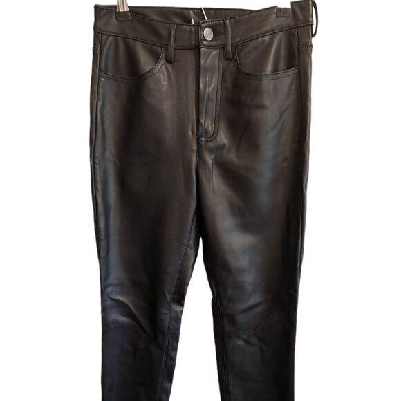 Free people black faux leather pants size 4 - Picture 1 of 8